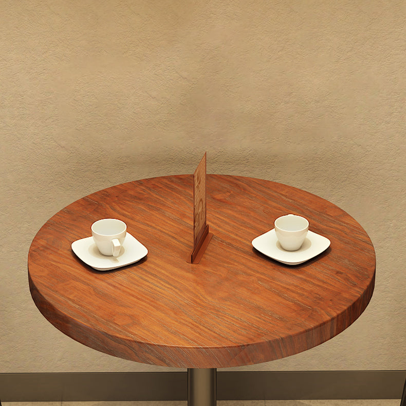 Einfacher Stil Home Wood Esstisch Rundform Tisch mit einer einzelnen Sockelbasis