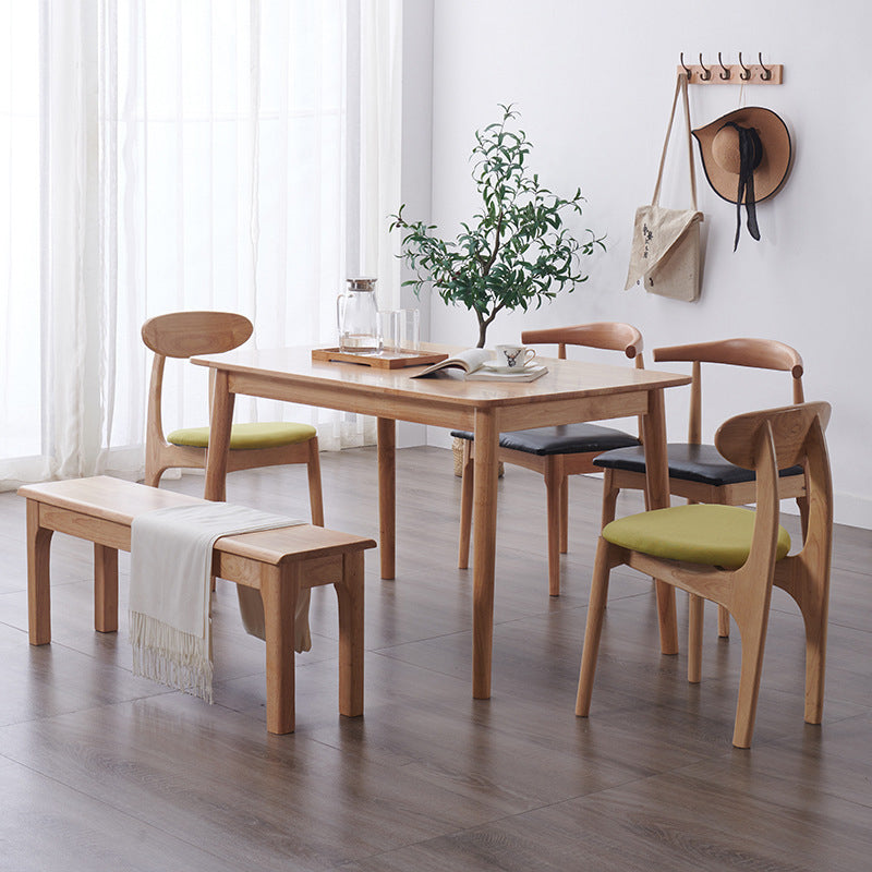 Mesa de madera de balata rectángulo mesa de comedor moderna con 4 patas para restaurante