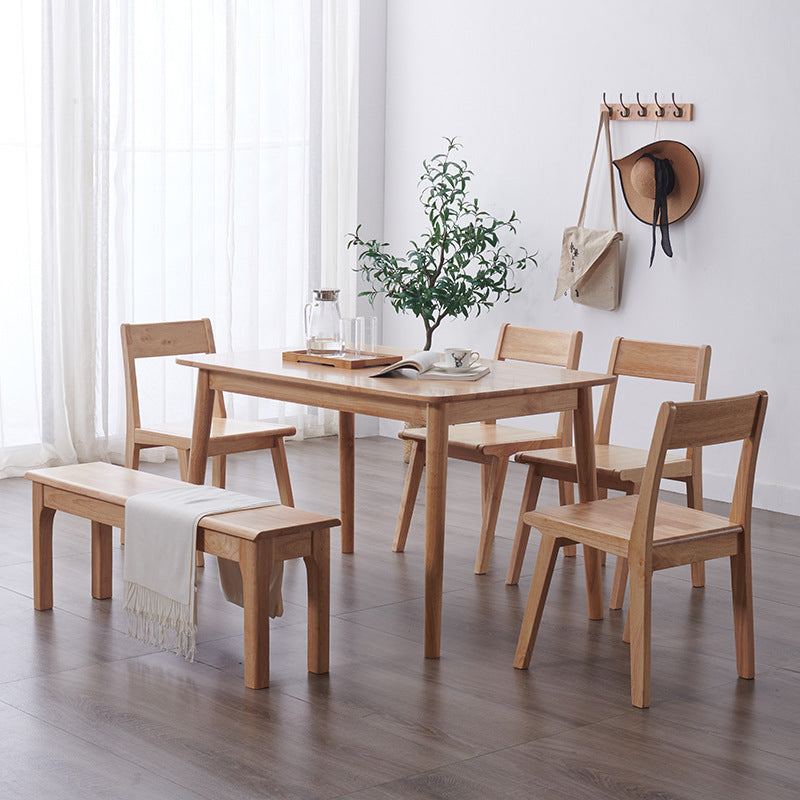 Mesa de madera de balata rectángulo mesa de comedor moderna con 4 patas para restaurante