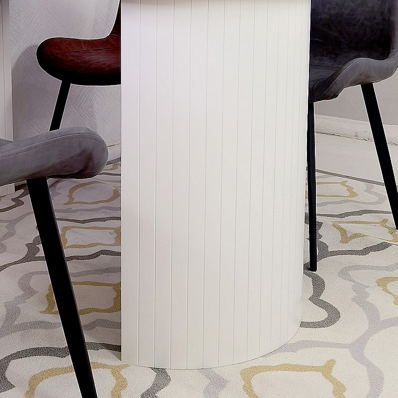 Contemporary Sintered Stone Irregular Shape Dining Table Standard White Dining Table for Kitchen