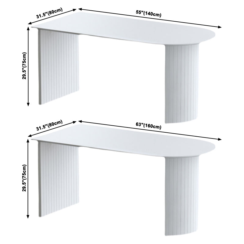 Contemporary Sintered Stone Irregular Shape Dining Table Standard White Dining Table for Kitchen