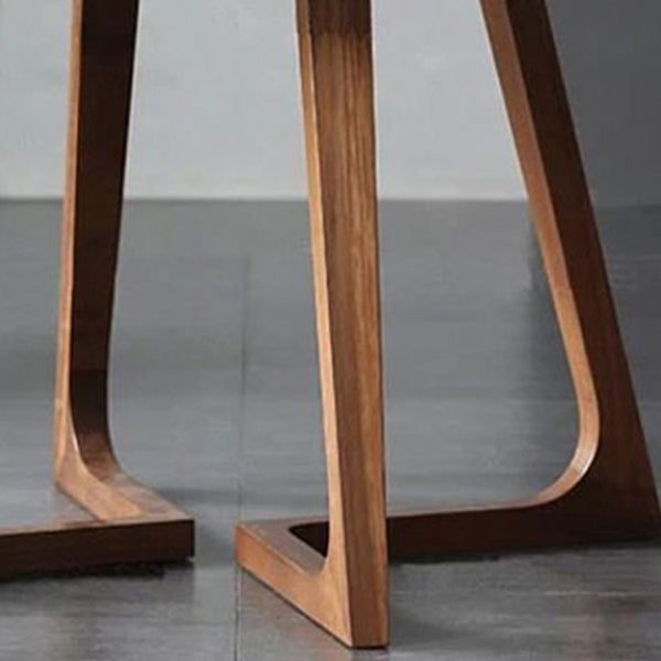 Vast hout dubbele voetstuk dinette tafel eenvoud eettafel ronde voor thuis