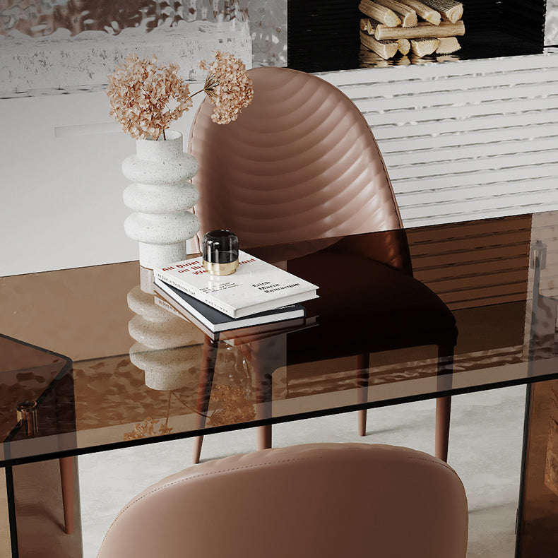 Glass Contemporary Free Form Dining Table Glass Table for Dining Room and Kitchen