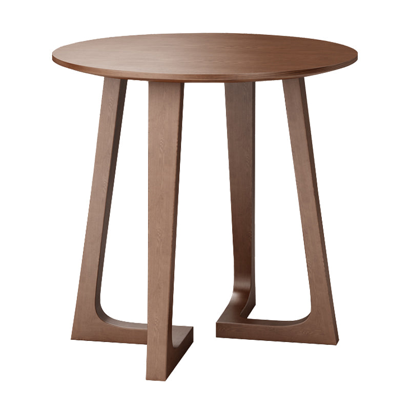 Solid Wood Double Pedestal Table Simplicity Dining Table Round for Kitchen Home