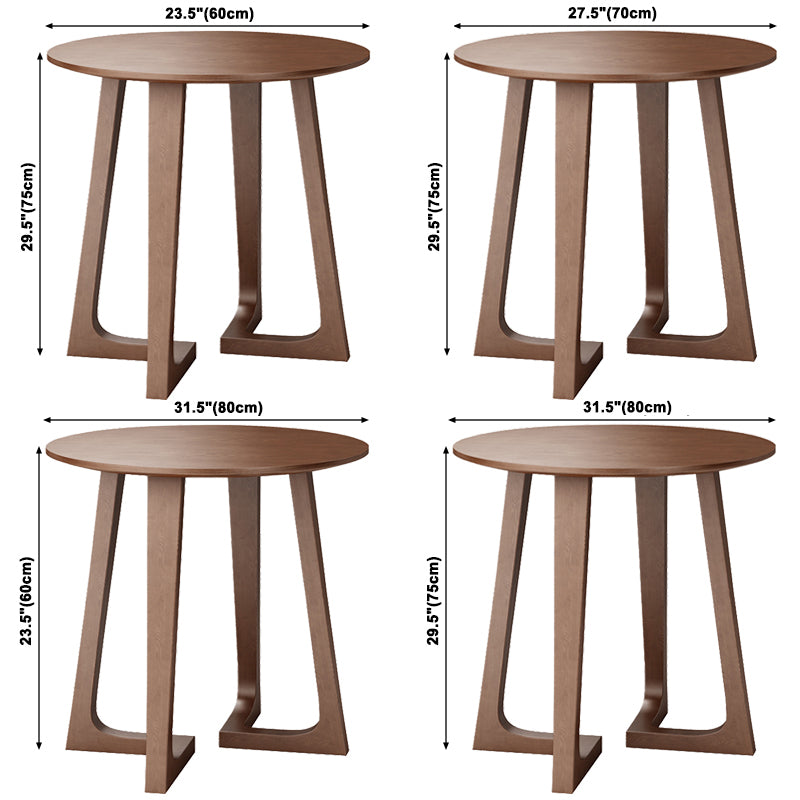 Solid Wood Double Pedestal Table Simplicity Dining Table Round for Kitchen Home