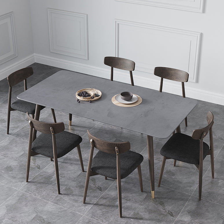 Table à manger de cuisine en pierre fritrée moderne