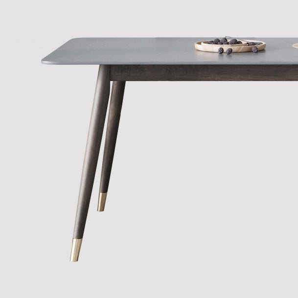 Table à manger de cuisine en pierre fritrée moderne