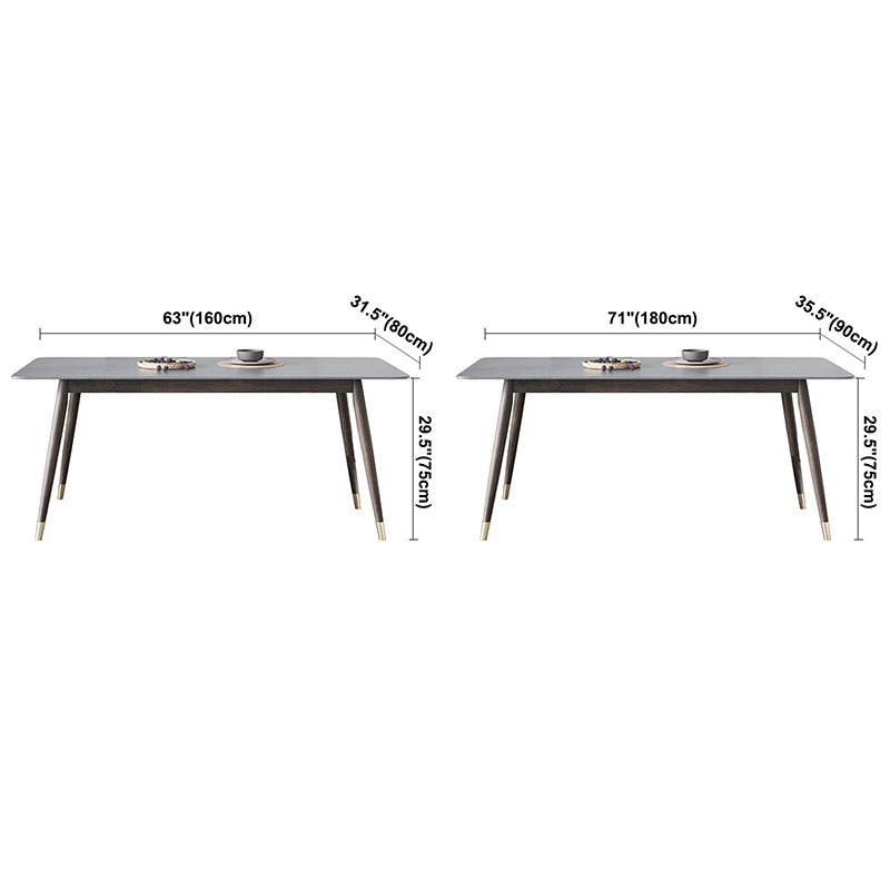 Table à manger de cuisine en pierre fritrée moderne