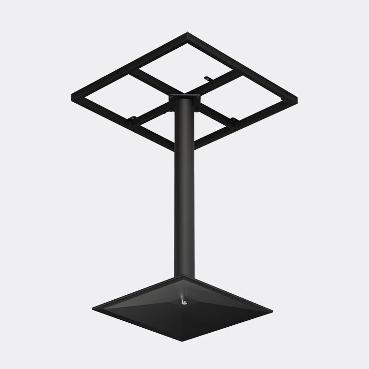 Industrial Solid Wood Dining Table Brown Square Table with Metal Base for Dinning Room