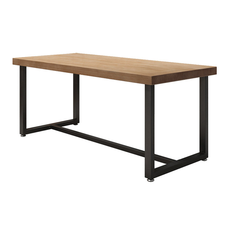 Industrial Dining Table Pine Solid Wood Table with Trestle Base for Dining Room