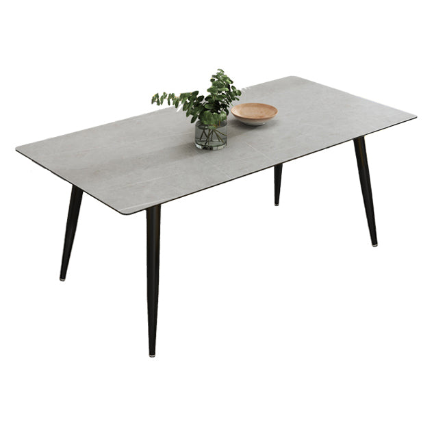 Eigentijdse stijl gesinterde stenen rechthoekige eettafel met 4 poten voor thuis