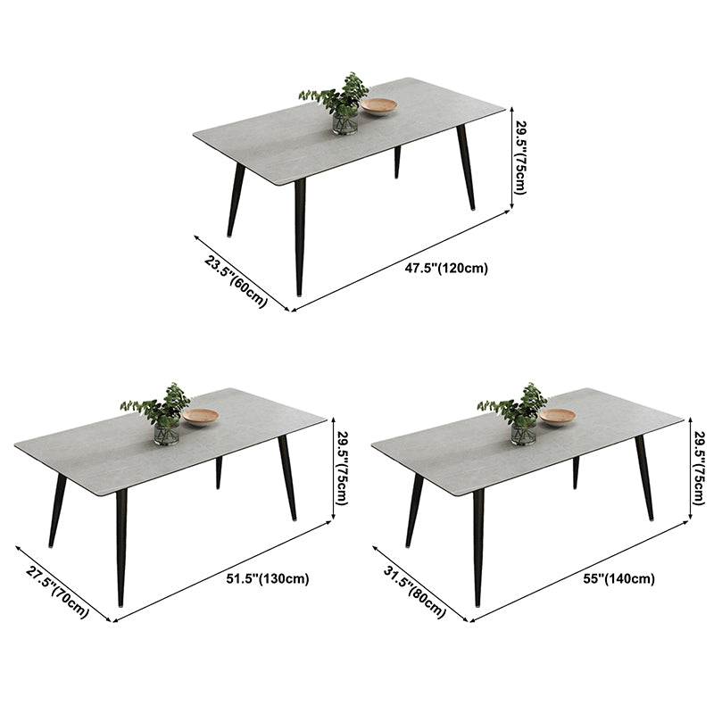 Eigentijdse stijl gesinterde stenen rechthoekige eettafel met 4 poten voor thuis
