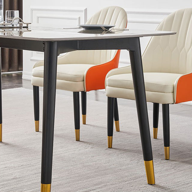Simplicity Style Home Sintered Stone Dining Table Rectangular Shape Table with 4 Legs Base