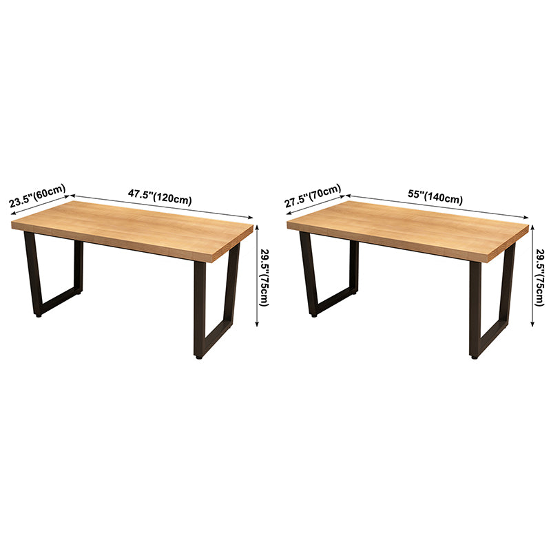 Industrial Solid Wood Dining Table Rectangle Table with Sled Base for Dinning Room