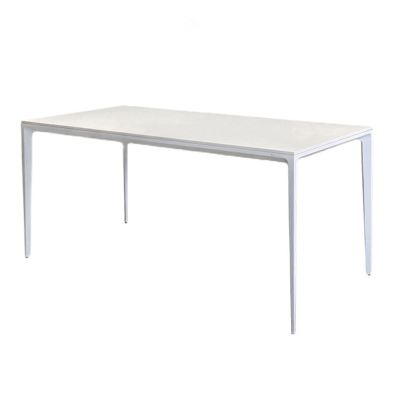 Modern White Sintered Stone Dining Table Rectangle Shape Standard Dining Table for Kitchen
