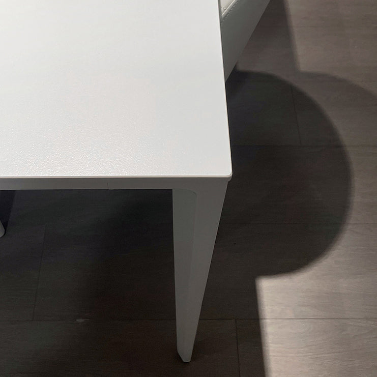 Modern White Sintered Stone Dining Table Rectangle Shape Standard Dining Table for Kitchen