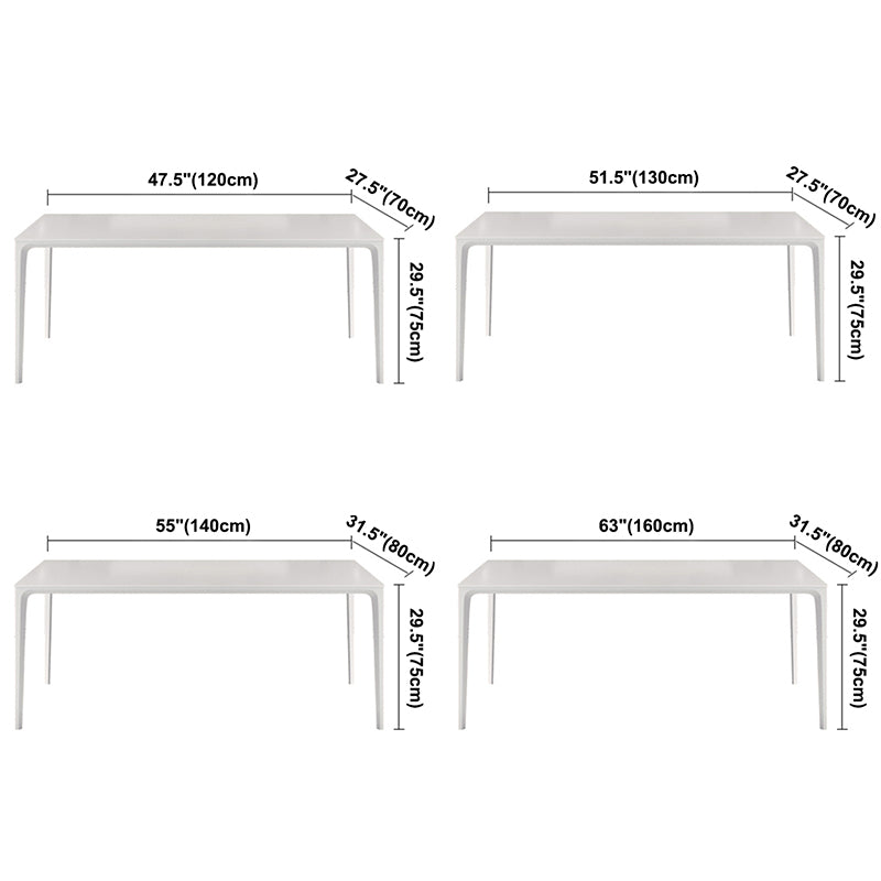 Modern White Sintered Stone Dining Table Rectangle Shape Standard Dining Table for Kitchen