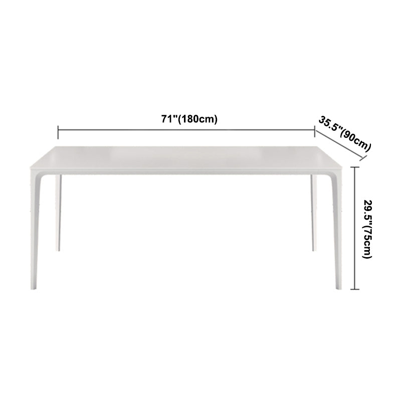 Modern White Sintered Stone Dining Table Rectangle Shape Standard Dining Table for Kitchen