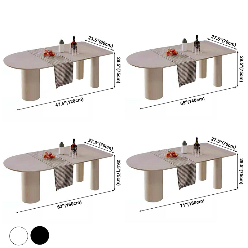Metal Contemporary Free Form Dining Table Sintered Stone Top Table for Dining Room and Kitchen