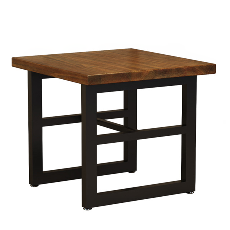 Industrial Dining Table Pine Solid Wood Table with Black Trestle Base for Dining Room