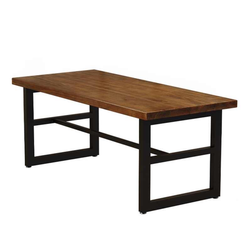 Industrial Dining Table Pine Solid Wood Table with Black Trestle Base for Dining Room