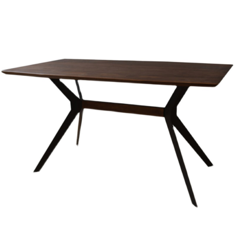 Mesa de mesa de comedor de madera maciza de estilo industrial con marco negro para uso en el hogar