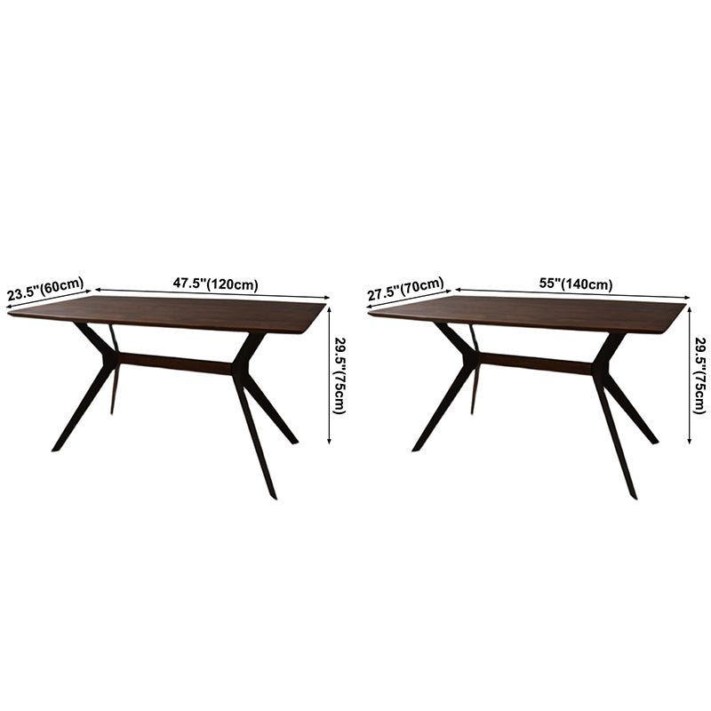 Mesa de mesa de comedor de madera maciza de estilo industrial con marco negro para uso en el hogar