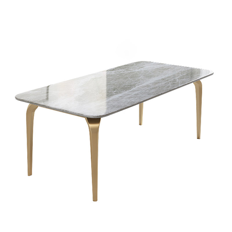 4 Legs Kitchen Dining Table Modern Luxury Style Rectangle Stone Dinette Table