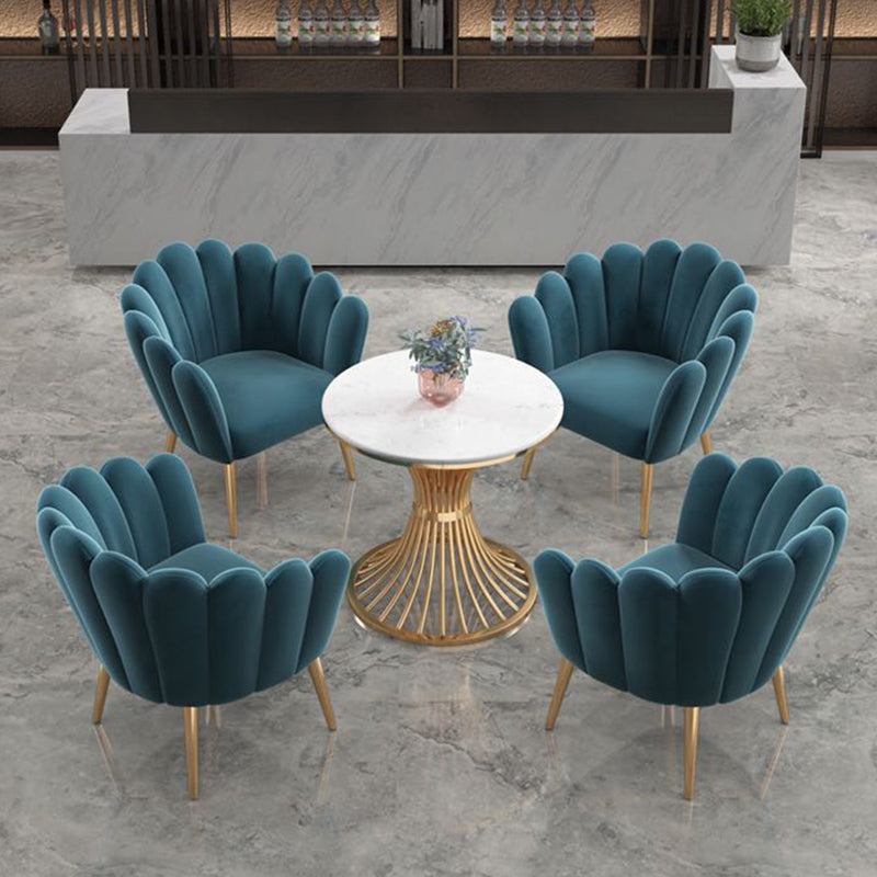 Runder weißer Esstisch Sintered Stone Tisch Luxusstil mit Sockel