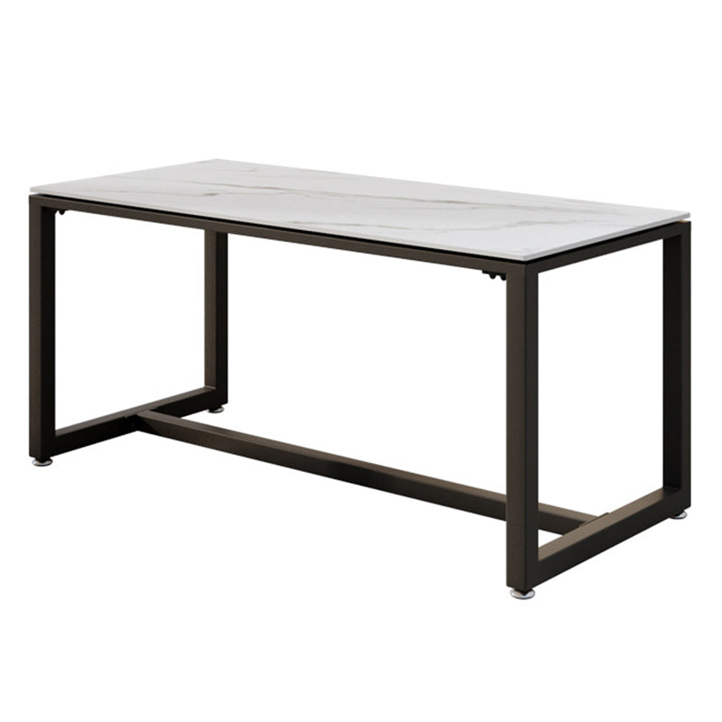 Industrial Rectangle Dining Table Sintered Stone Dining Table with Trestle Base for Dining Room