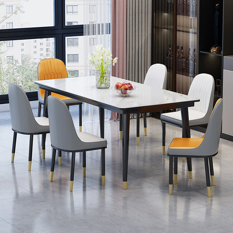 Tavolo da pranzo cucina a forma di rettangolo semplice con 4 gambe