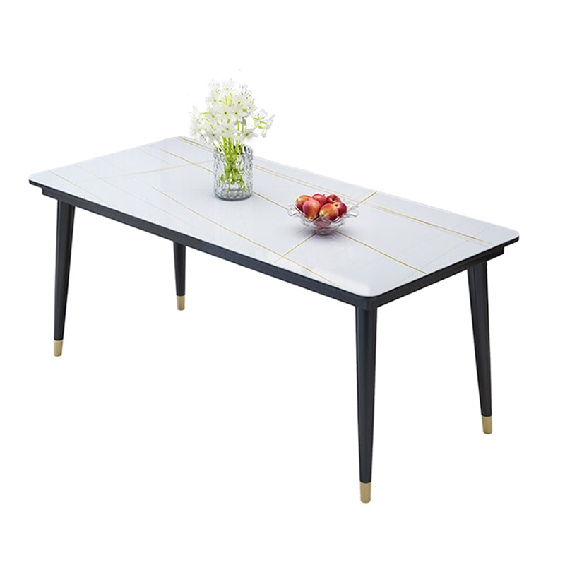 Tavolo da pranzo cucina a forma di rettangolo semplice con 4 gambe