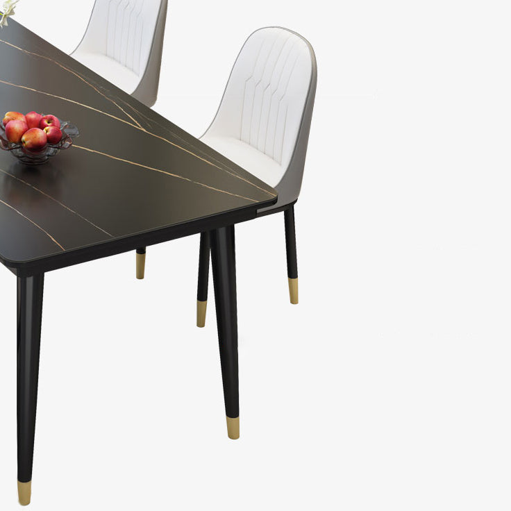 Tavolo da pranzo cucina a forma di rettangolo semplice con 4 gambe