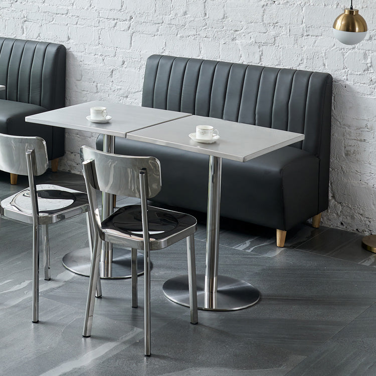 Industrial Style Stainless Steel Dining Table Square Table for Dinning Room