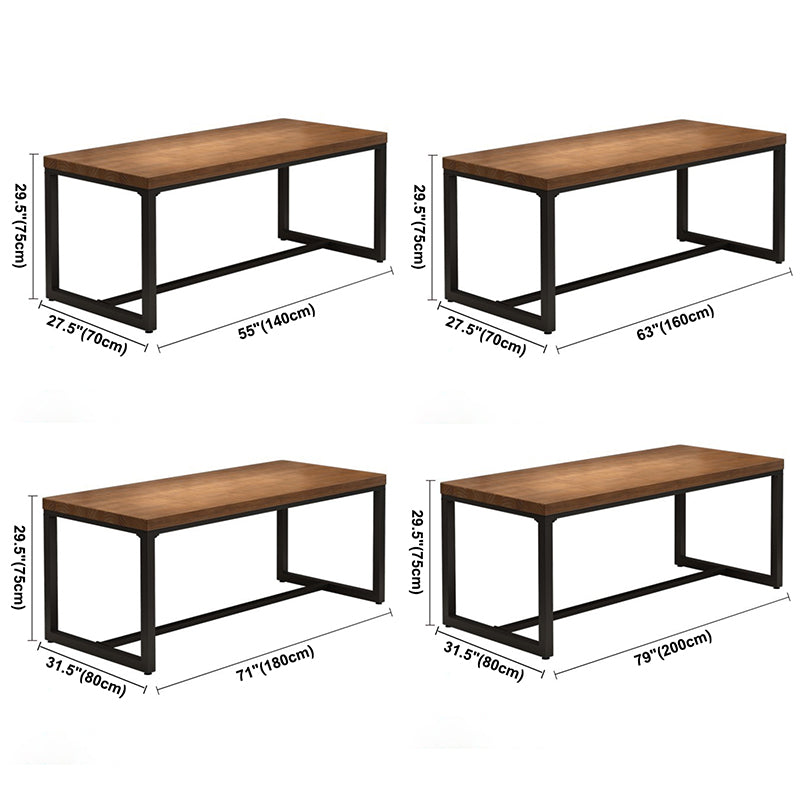Industrial Rectangle Dining Table Pine Solid Wood Table with Trestle Base for Home Kitchen Dinner