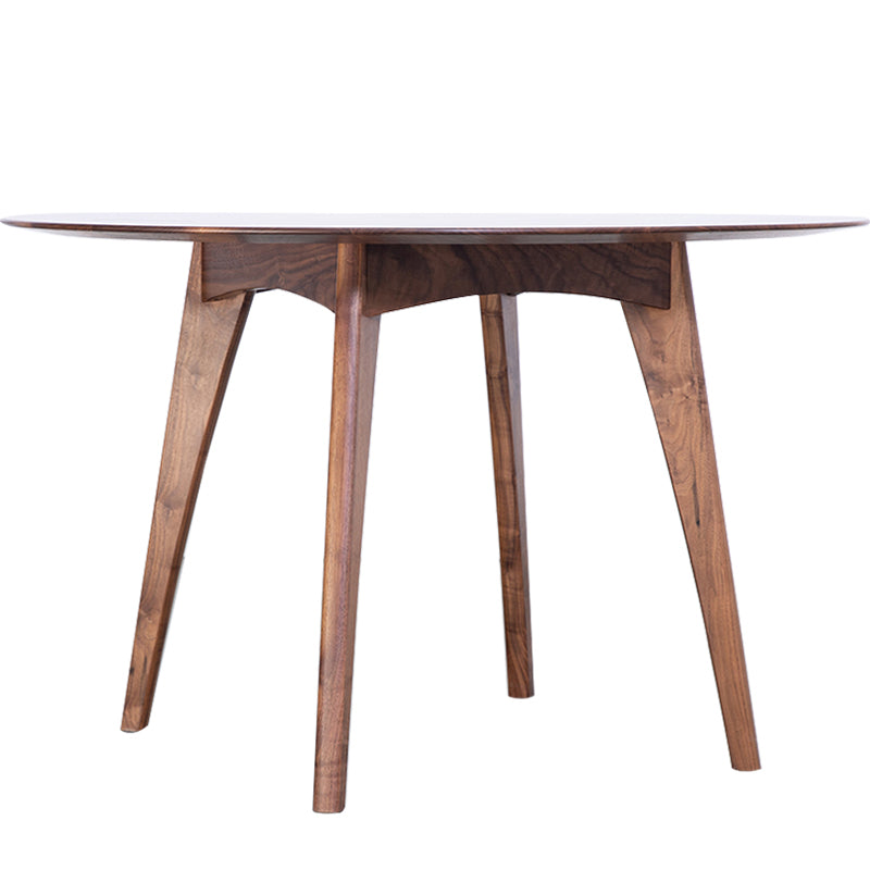 Simplicity Style Round Dining Table Solid Wood Dinner Table with 4 Legs