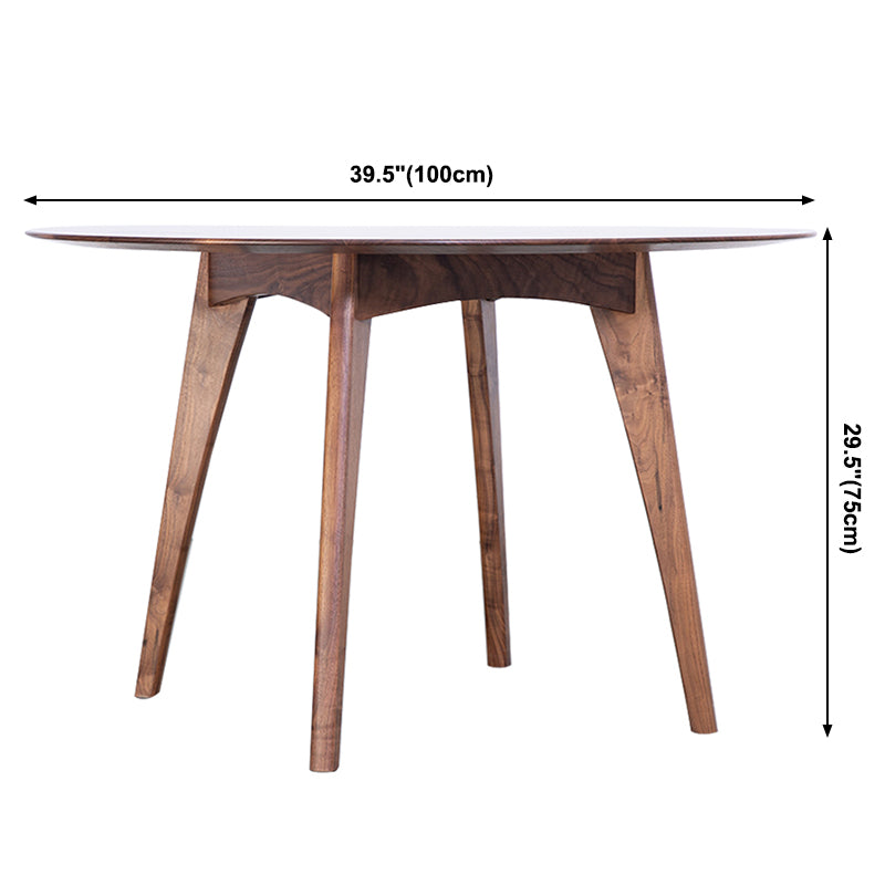 Simplicity Style Round Dining Table Solid Wood Dinner Table with 4 Legs