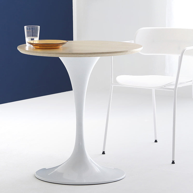 Contemporary Solid Wood Round Shape Dining Table Kitchen Standard Dining Table with Pedestal Base