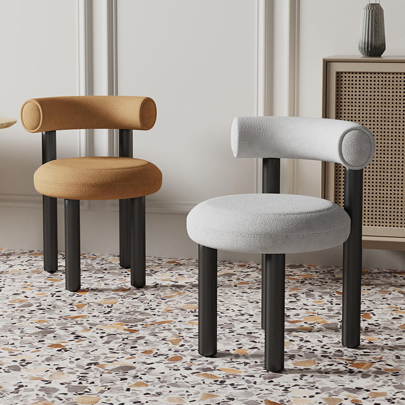 Chaise latérale de style moderne, chaise de salle à manger en métal à dossier ouvert multicolore d'intérieur