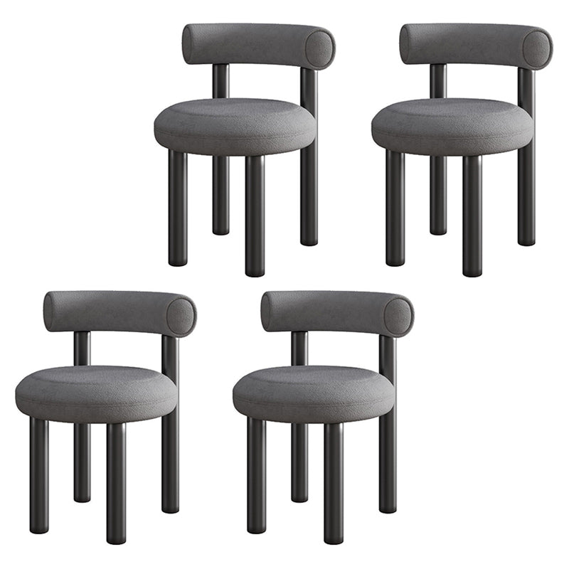 Chaise latérale de style moderne, chaise de salle à manger en métal à dossier ouvert multicolore d'intérieur