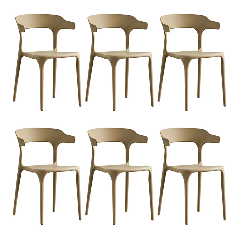Ensemble de chaise de salle à manger en plastique à dossier ouvert empilable de chaise latérale moderne à la maison
