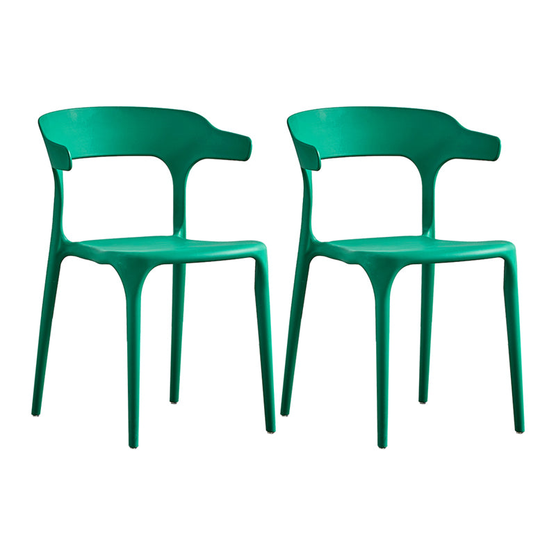 Ensemble de chaise de salle à manger en plastique à dossier ouvert empilable de chaise latérale moderne à la maison