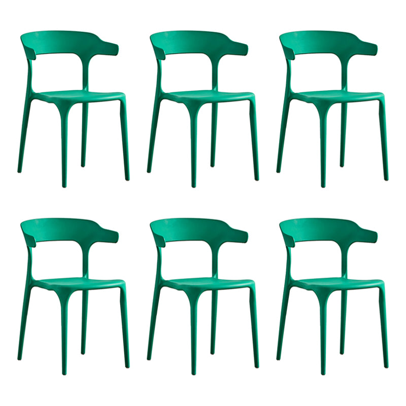 Ensemble de chaise de salle à manger en plastique à dossier ouvert empilable de chaise latérale moderne à la maison