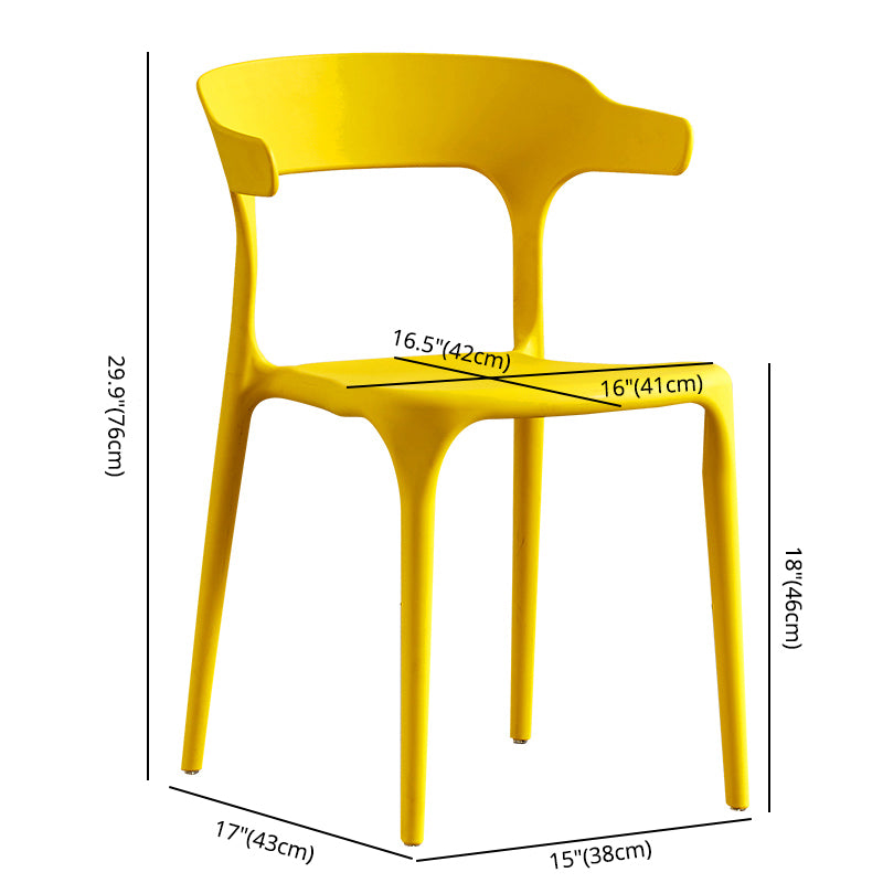 Ensemble de chaise de salle à manger en plastique à dossier ouvert empilable de chaise latérale moderne à la maison