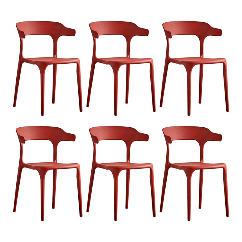 Ensemble de chaise de salle à manger en plastique à dossier ouvert empilable de chaise latérale moderne à la maison