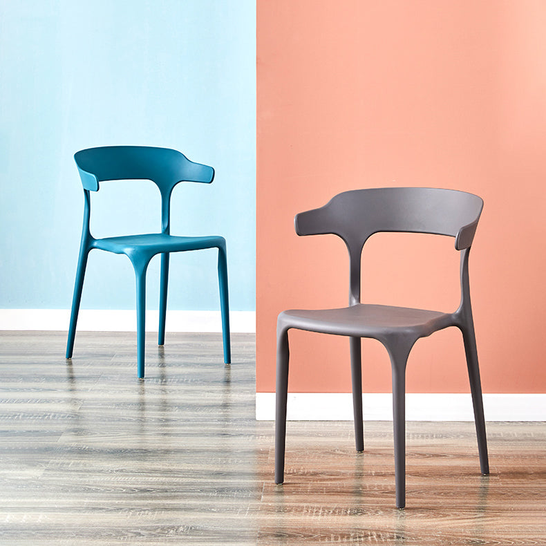 Ensemble de chaise de salle à manger en plastique à dossier ouvert empilable de chaise latérale moderne à la maison
