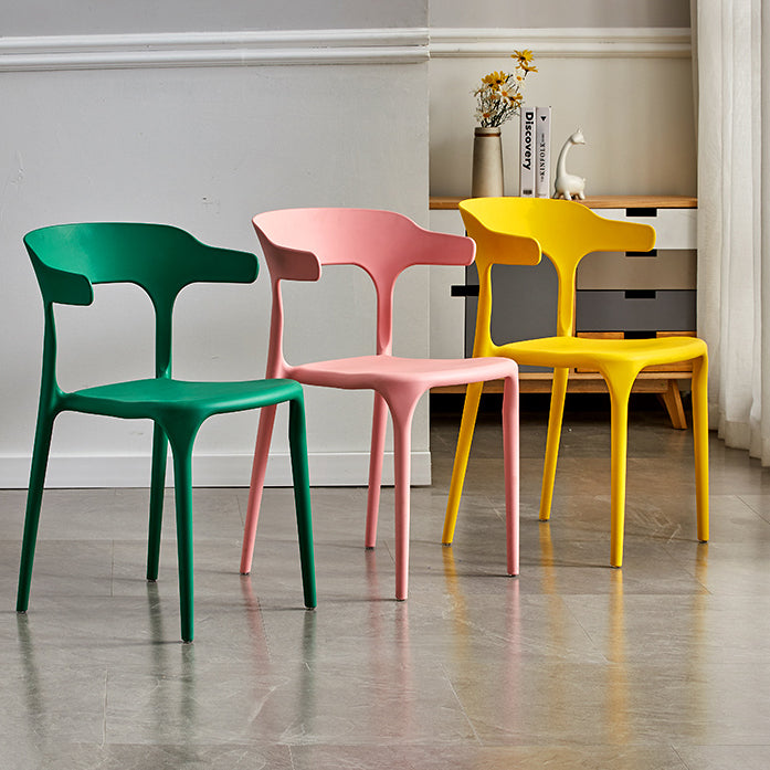 Ensemble de chaise de salle à manger en plastique à dossier ouvert empilable de chaise latérale moderne à la maison