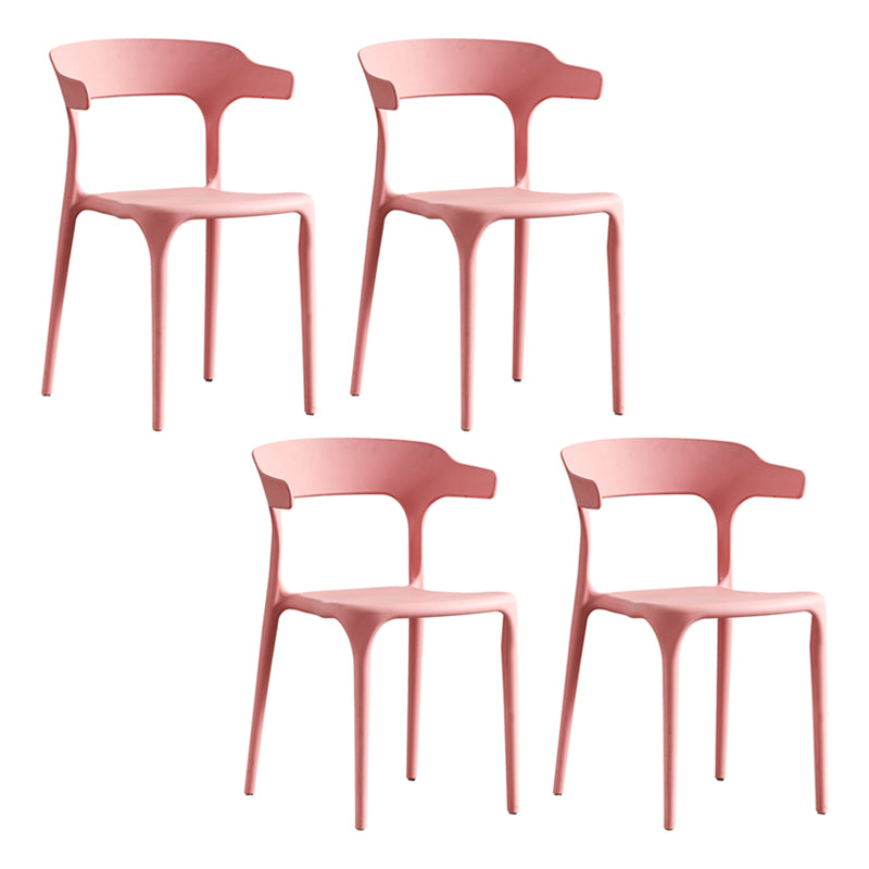 Ensemble de chaise de salle à manger en plastique à dossier ouvert empilable de chaise latérale moderne à la maison