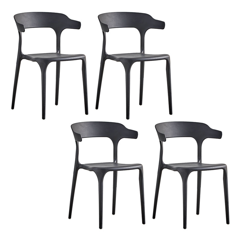 Ensemble de chaise de salle à manger en plastique à dossier ouvert empilable de chaise latérale moderne à la maison