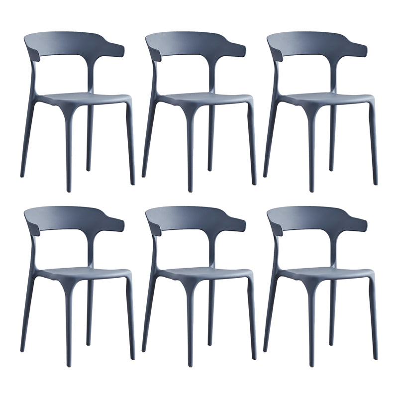 Ensemble de chaise de salle à manger en plastique à dossier ouvert empilable de chaise latérale moderne à la maison